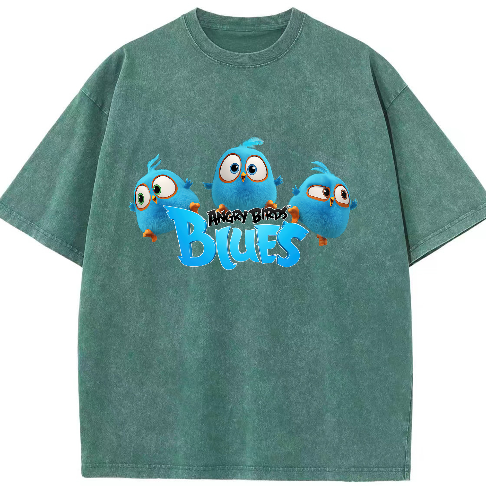 （画像用） Angry Birds アングリーバード 綿100% ヴィンテージ風 半袖Tシャツ（フロントプリント）